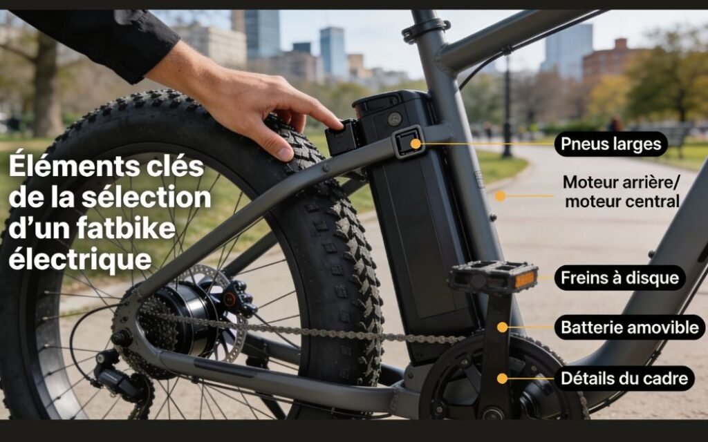 détails d’un fatbike électrique