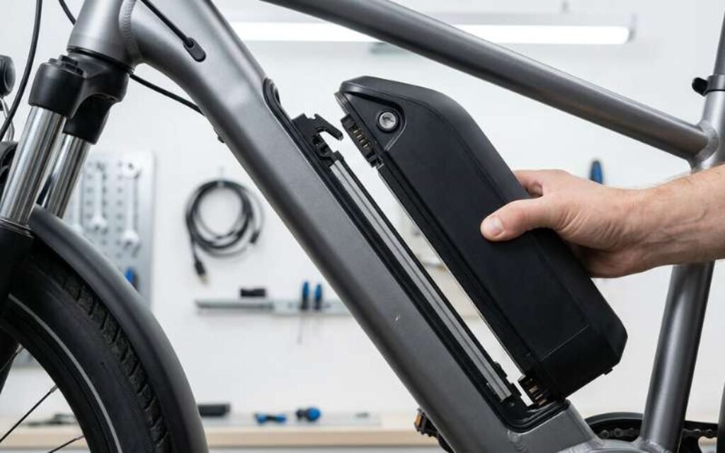 Batterie amovible de vélo électrique retirée du cadre