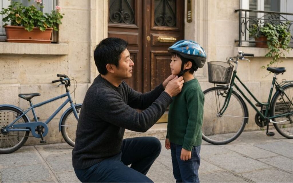 Ajustement correct d’un casque vélo pour enfant