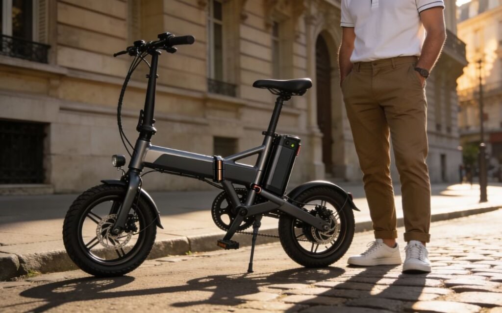vélo pliant dans un appartement