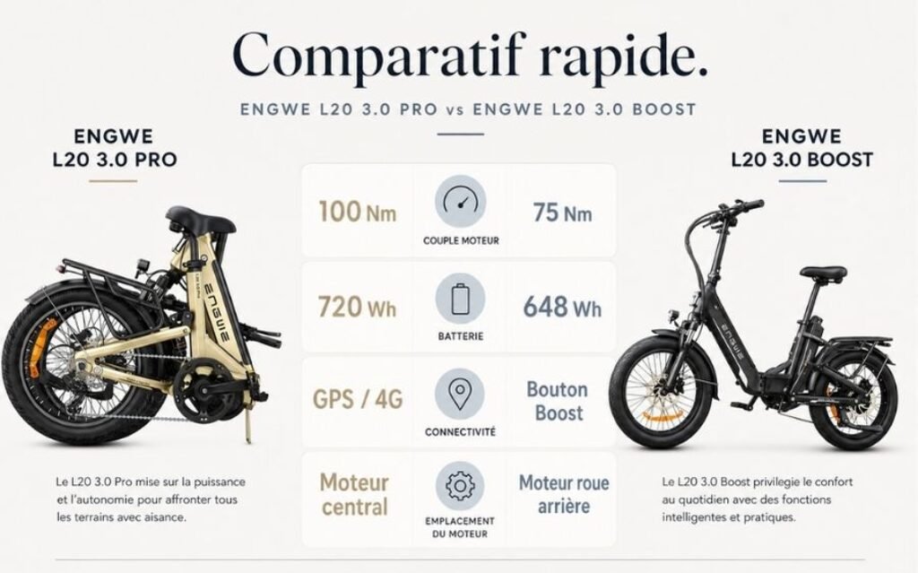 Diagramme des paramètres L20 3.0 Pro et L20 3.0 Boost